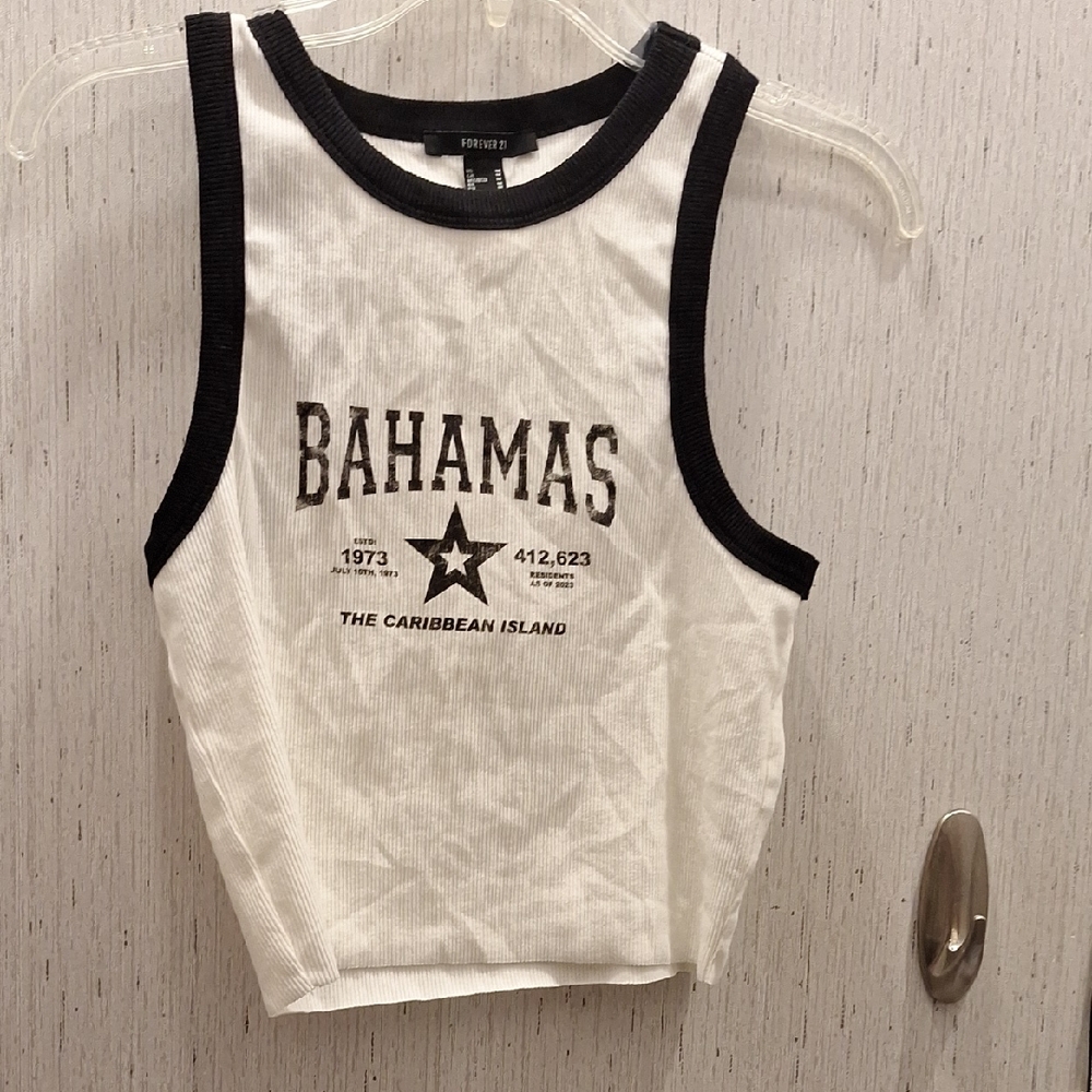 Bahamas Womens Tank Top - Black & White